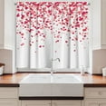 thumbnail image 2 of Ambesonne Valentine Kitchen Curtains, Small Scattered Hearts, 55"x36", Dark Pink Blush White, 2 of 3