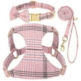 Didog 3pcs Small Dog Cat Puppy Collar and Lead with No Pull Pet Vest