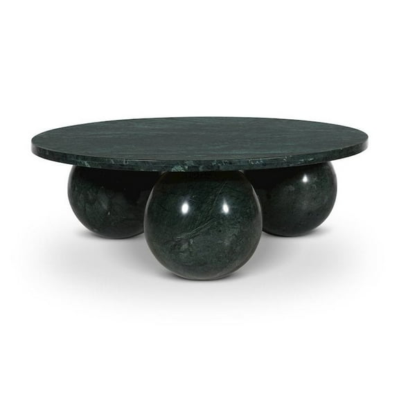 Meridian Furniture Spherical Green Forest Marble Coffee Table