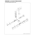 thumbnail image 6 of Kingston Brass KS2446AX Heritage Double-Handle Wall-Mount Bridge Kitchen Faucet, Polished Nickel, 6 of 7