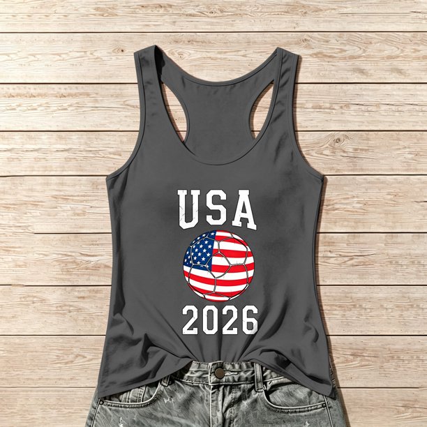 Women's Football Graphic Tank Tops, Women's Sleeveless Running Tank Top, Breathable Lightweight Sports Vest for Workout, Gym, Yoga, Training for Soccer Tournament 2026 Gray Size: S