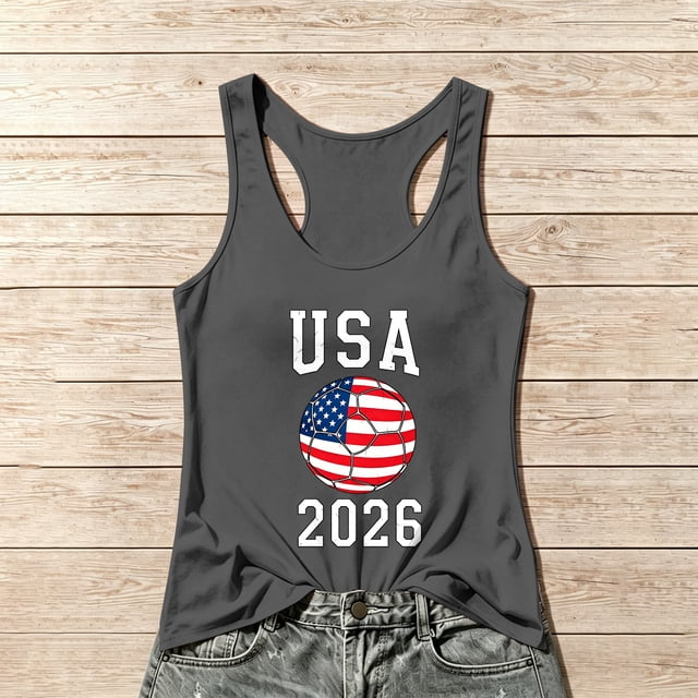 Women's Football Graphic Tank Tops, Women's Sleeveless Running Tank Top, Breathable Lightweight Sports Vest for Workout, Gym, Yoga, Training for Soccer Tournament 2026 Gray Size: 2XL