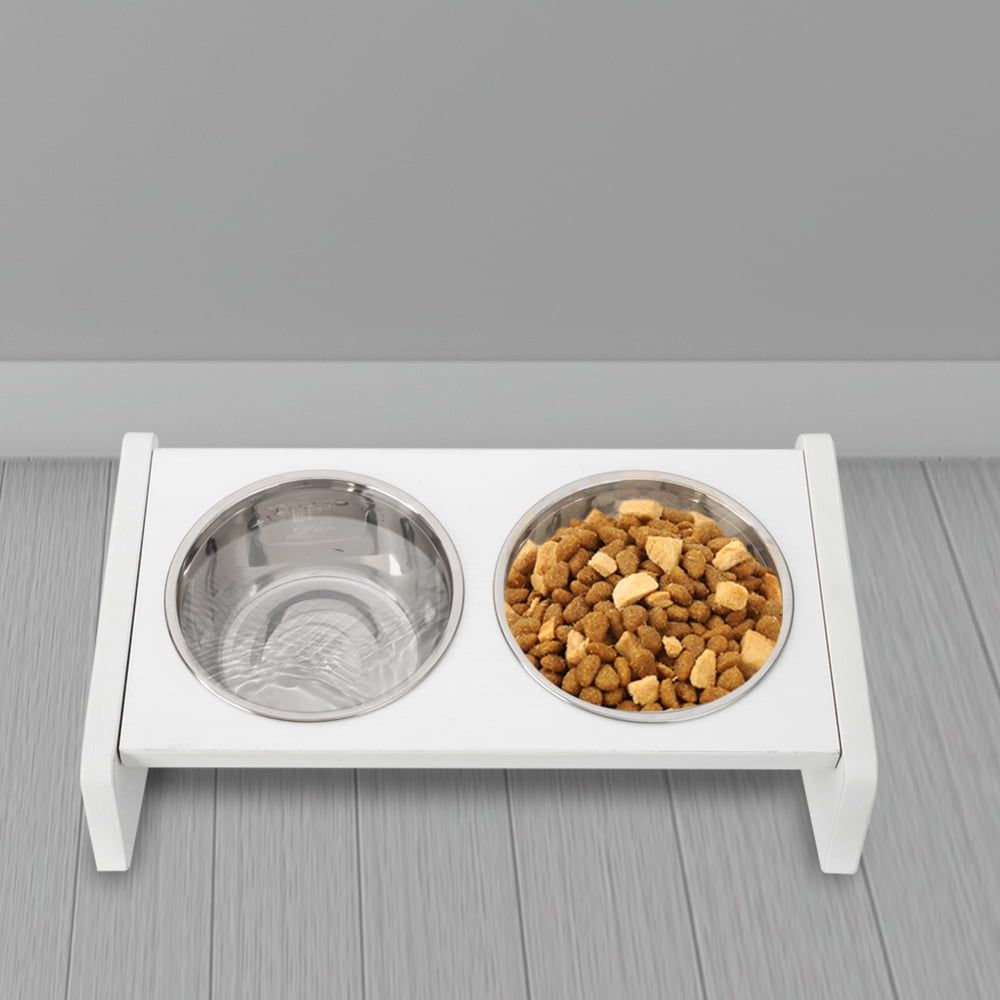 Lowestbest Dog Bowls, Stainless Steel Dog Bowl Double Bowl with No