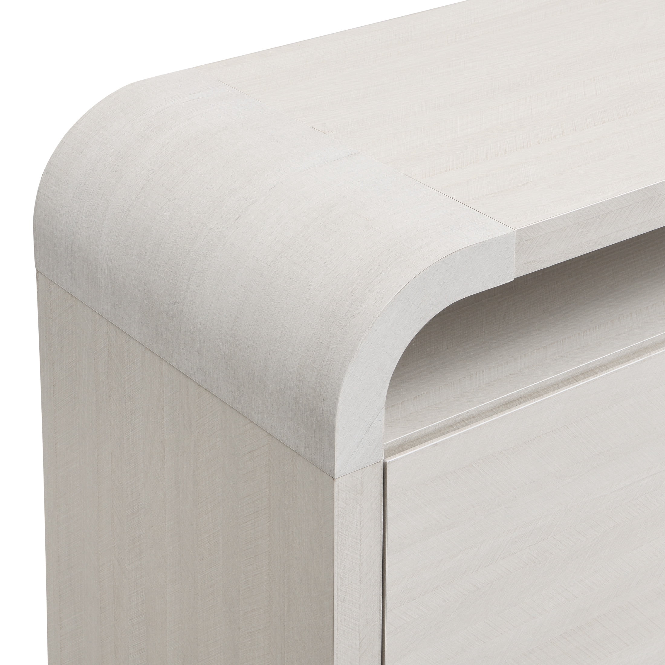 Christopher Knight Home Waterfall Sideboard Cabinet with Open Shelf and Hidden Storage, White Oak