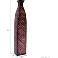 thumbnail image 2 of Hosley 24.5-Inch Antique Red Embossed Metal Floor Vase – Tall Decorative Rectangular Vase for Living Room, Entryway, Fireplace Mantel, and Dried Floral Arrangements, 2 of 6