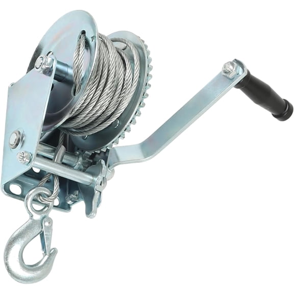 kimllier 1600LBS Heavy Duty Hand Winch Steel Boat Trailer Winch with 10M Steel Wire Rope for Loading Boats and Lawn Equipment