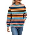 thumbnail image 5 of Smsaxvxz Oversize Sweatshirts for Women Casual Floral Printed Crewneck Long Sleeve Pullover Tops Fall Winter Fashion Outfits Clothes Khaki 3XL, 5 of 6