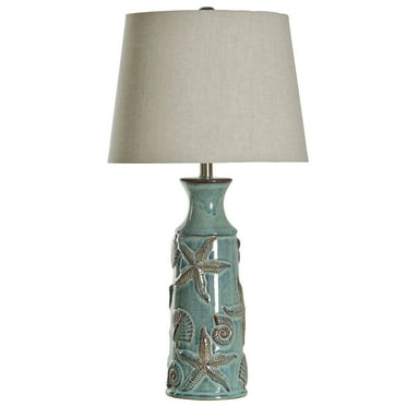 Table Lamp Blue And Orange Stripe Finish White Hardback Fabric Shade Com Table Lamp Blue And Orange Stripe, Seeded Glass Table Lamp Kirkland
