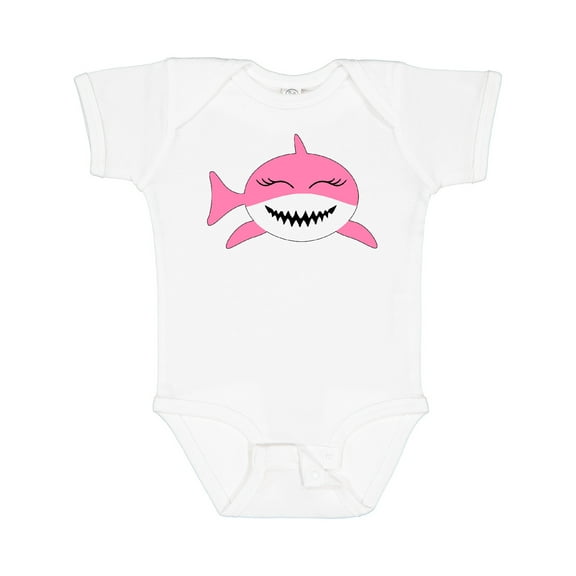 Inktastic Cute Pink Shark Boys or Girls Baby Bodysuit