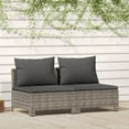 thumbnail image 1 of vidaXL 2-Seater Garden Sofa with Cushions Grey Poly Rattan, 1 of 5