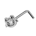 thumbnail image 3 of 1Pc cara de gato 20g 316l acero quirúrgico nariz anillo en forma de l acero cz gemas joyería piercing del cuerpo, 3 of 5