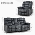thumbnail image 6 of Bonzy Home Recliner Sofa Set — Single Manual Recliner & Loveseat with Hidden Storage & Cup Holders, Gray, 6 of 8