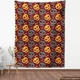 thumbnail image 4 of Ambesonne Halloween Fabric by the Yard Upholstery, Spooky Skulls and Bones, 5 Yards, Pale Orange and Hunter Green, 4 of 5