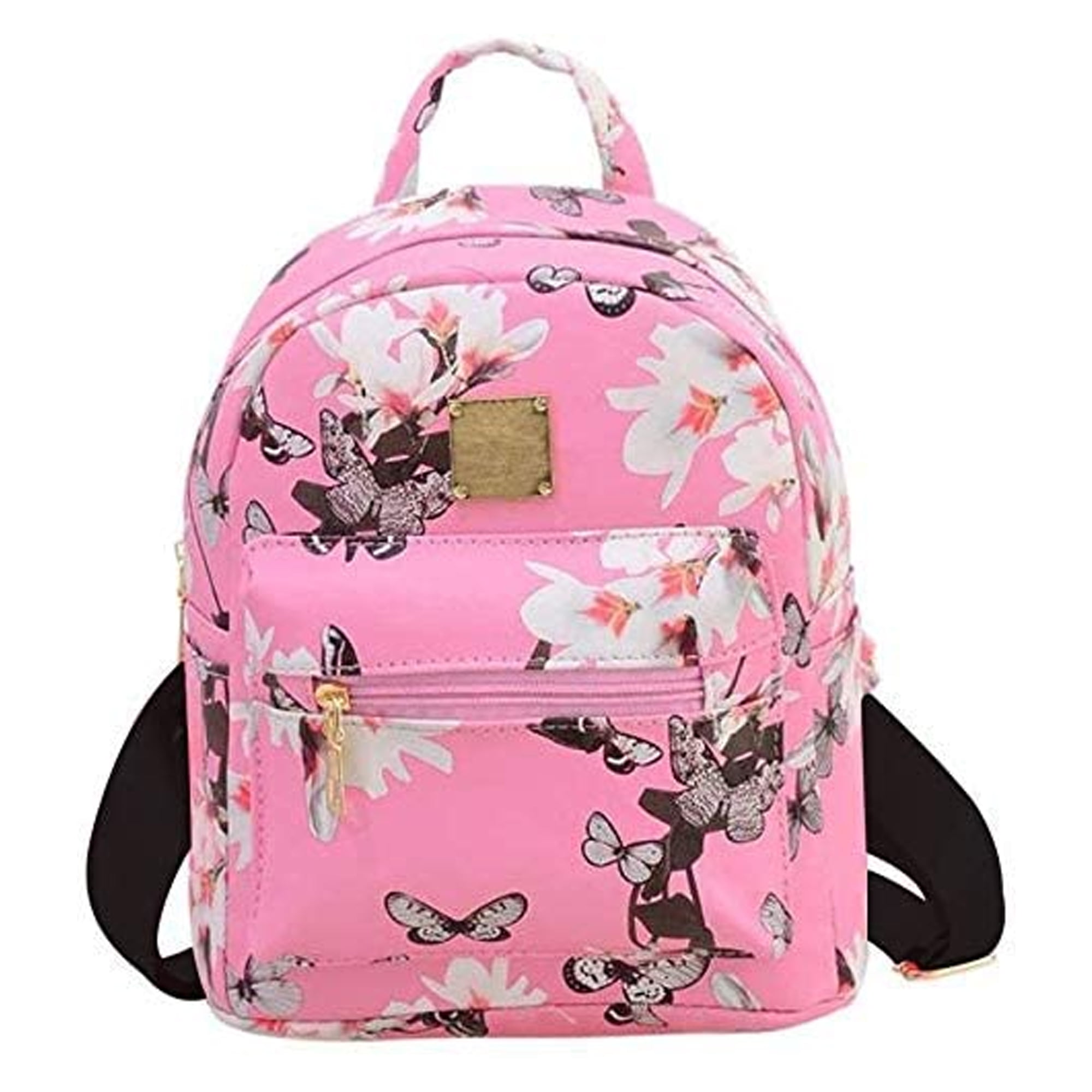 2-Way Pastel Pink Garden Rose Floral Backpack Rucksack Bookbag School Fashion 