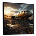 thumbnail image 2 of Designart "Crashed Plane in the Jungle in Orange" Transportation Framed Wall Art - Orange Plane Hallway Framed Wall Art Decor, 2 of 6