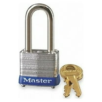 Master Lock Keyed Padlock, 1/2 in,Rectangle,Silver 7KALF