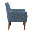 thumbnail image 3 of Linon Ava Tweed Chair, Button Tufted Back, 18.25 inch Seat Height, Blue, 3 of 9