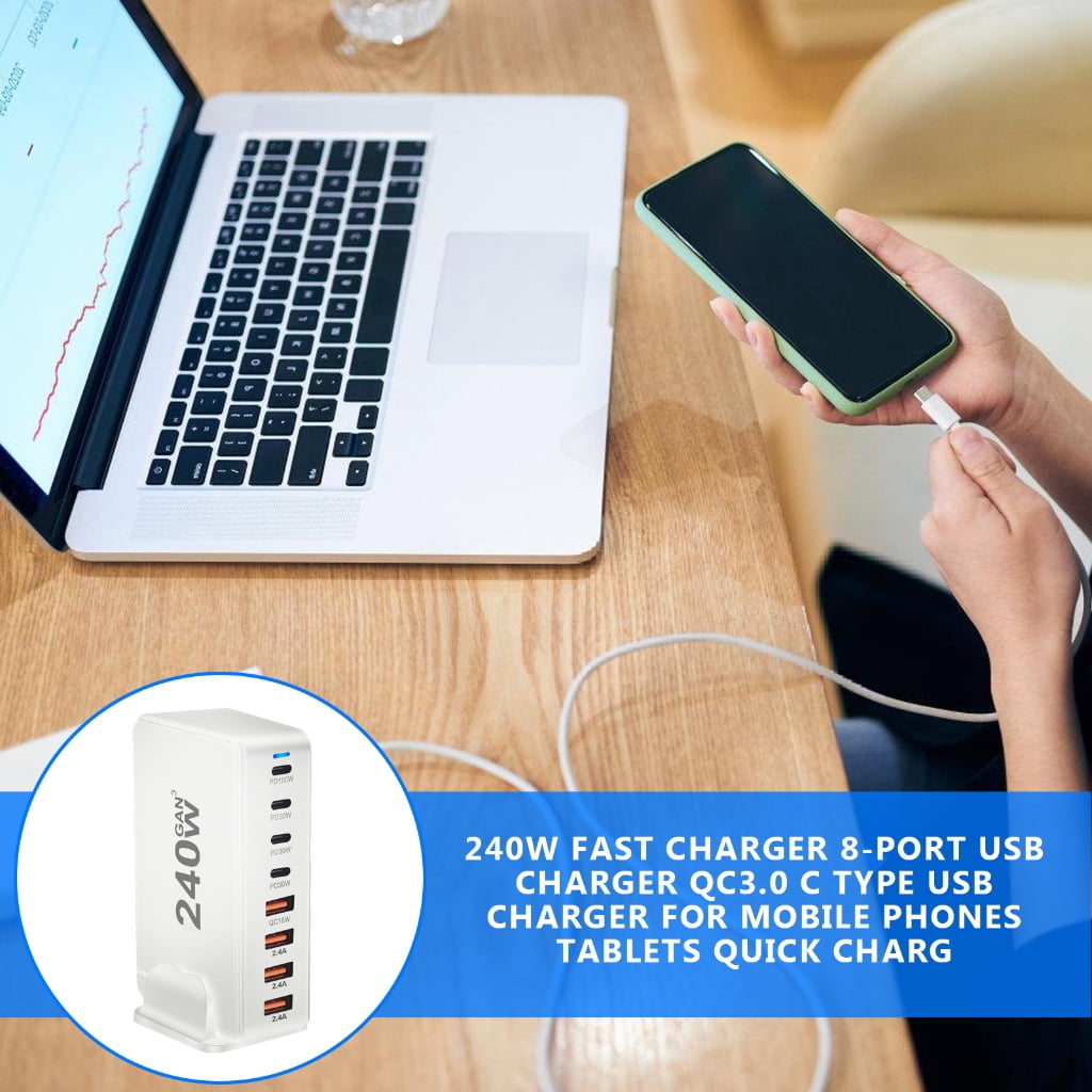 240W USB C Fast Charging Adapters Charging Station for Various Electronics