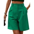 thumbnail image 2 of Pejock Women's Casual Shorts, Oversized Loose Wide Leg Short Pants, High Waisted Flowy Shorts with Pockets, Summer Casual Pleated Shorts, Comfort Workwear Shorts, 2 of 7