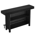 thumbnail image 4 of 63" Black Modern Home Bar Table - 2-Tier Pub Table for Kitchen/Dining - Industrial Style with Footrest - MDF & Metal - Matte Finish - Home Bar Cabinet, 4 of 12
