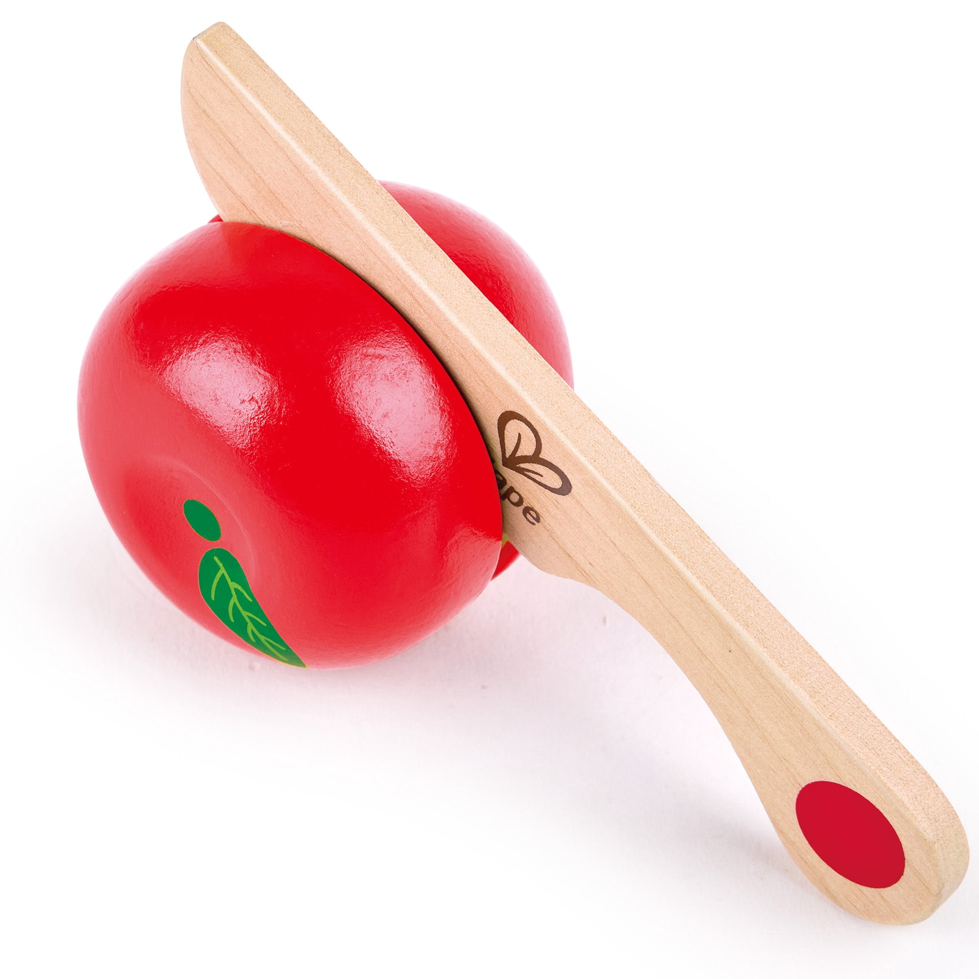 Hape: Fruit Set - 7pc, Wooden Food Play Set, Knife & Velcro Stick Together Fruit Pieces, Cut In Half, Kitchen Pretend Play, Realistic Toy, Kids Age 3+