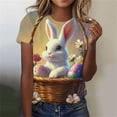 thumbnail image 2 of Womens Casual Tops Short Sleeve Crewneck Cute Easter Print T Shirt Loose Fit Summer Blouse 2026 Easter T Shirt Women, 2 of 5
