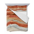 thumbnail image 7 of Quilts Twin Size Bedding Set, Burnt Orange Coastal Lightweight Quilted Comforter, Summer Beach Nautical Abstract Art Soft Reversible Bedspread Coverlet with Pillow Covers for All Season, 68" x 86", 7 of 7