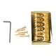 thumbnail image 2 of Puente fijo para guitarra de cola dura Puente de repuesto en forma de U Puente de cuerdas de guitarra eléctrica de metal dorado, 2 of 10