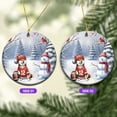 thumbnail image 2 of Hello Winter Shiba Inu Football Snowman Welcome Snowy Morning Ceramic Round Ornament Shibas Dog Lovers Gifts Idea Home Tree Decor - 01012, 2 of 5