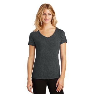 District Made Women's Perfect Weight V-Neck T-Shirt - Soft 100% Ring Spun Cotton Tee (Sizes XS-4XL, Bright White)