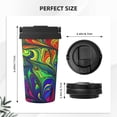 thumbnail image 3 of Picia Pride Rainbow Pattern 500ml Carry Insulated Coffee Mug, Stainless Steel Travel Mug with Hidden Handle, Leak-Proof for Car, Office, Home, and Outdoor Use, 3 of 8