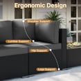 thumbnail image 3 of BaPiPro 7-Piece Outdoor Patio Furniture Set, Black Wicker Rattan Sectional Sofa with Dark Gray Cushions & Coffee Table, All-Weather for Backyard, Porch, Deck, Balcony, 3 of 7