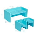 thumbnail image 2 of ECR4Kids Ensemble Table et Cube, Meubles Polyvalents, Cyan, 3 Pcs, 2 of 5