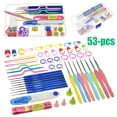 thumbnail image 1 of 53Pcs Crochet Hooks Tools Knitting Needles Stitches Knit Weave Craft Yarn Set Sewing Accessories, 1 of 7