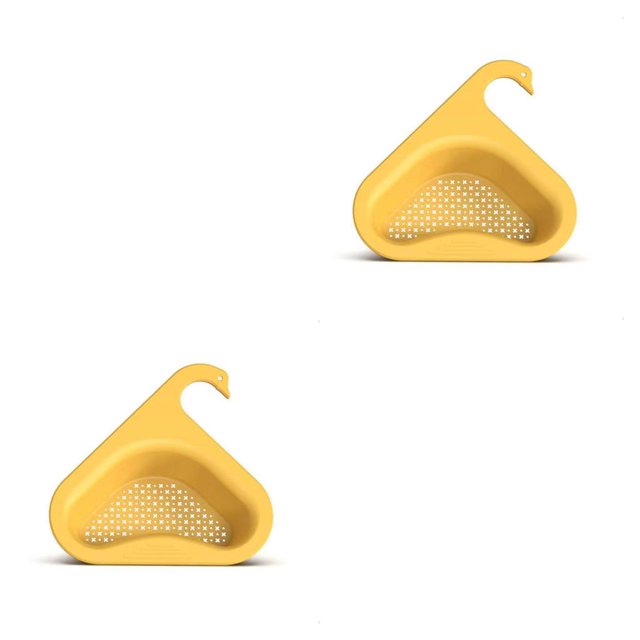 Fregadero de cocina Injueey de PP cesta de drenaje forma de Animal colador Triangular Amarillo