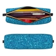 thumbnail image 2 of Fotbe Blue Glitter Estuche para Lápices de Cuero con Estampado, Estuche con Cremallera Resistente, Organizador Compacto y Elegante para Papelería, 2 of 7