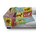 thumbnail image 3 of Dogs Soft Flannel Fleece Throw Blanket, Colorful Checkered Pattern Different Breeds Animal Pet Lover Themed Print, Cozy Plush for Indoor and Outdoor Use, 60" x 80", Multicolor, by Ambesonne, 3 of 6