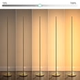 thumbnail image 3 of EDISHINE Modern LED Floor Lamps with Remote for Living Room, Dimmable, 49FT Remote Range, 57.5 inch Minimalist Standing Lighting for Bedroom, Office, Gold, 3 of 10