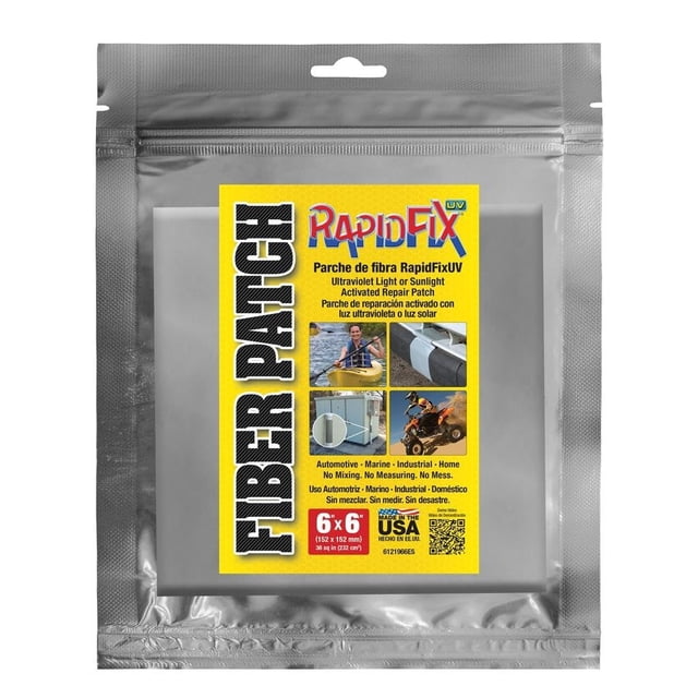 Parche reparador de desgarros de fibra RapidFix UV, 15 x 15 cm