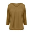 thumbnail image 4 of GigrtiJin Long Sleeves V Neck Sweatshirts for Womens Casual Comfy Loose Solid Color Going out Pullover Tops, 4 of 9