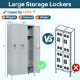 thumbnail image 2 of STANI Metal Locker 3 Doors Employees Locker Storage Cabinet Locker School Hospital Gym Locker Requires Assembly, 2 of 6