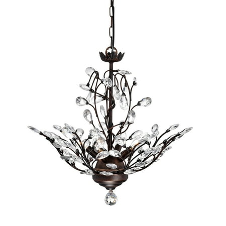 The Lighting Store Holly 4-light Antique Copper Crystal Leaves Chandelier