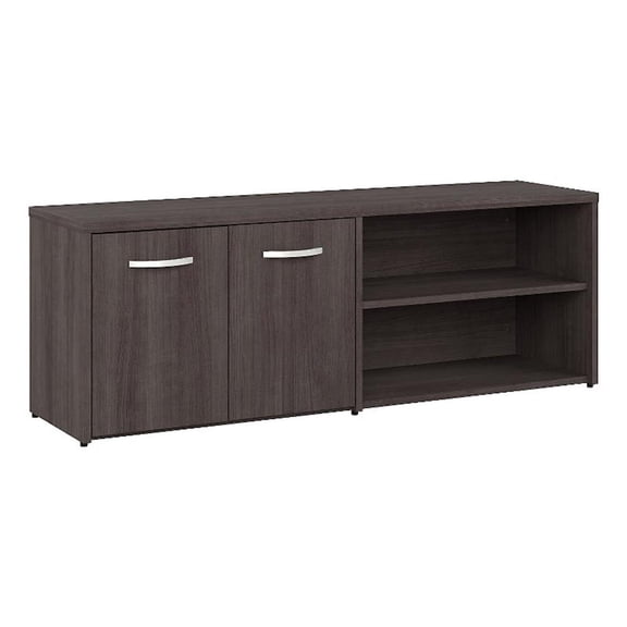 Bush Business Furniture Studio A Low Storage Cabinet with Doors and Shelves, Storm Gray/Storm Gray