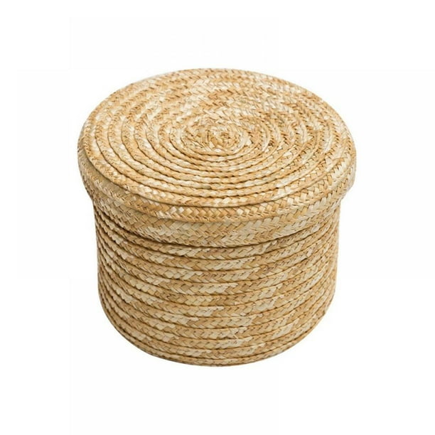 Wicker Baskets with Lids, Natural Seagrass Storage Baskets, Woven