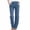 Blue, variant on hoksml Women's Pull-On Straight Leg Jeans - Stretchy Faux Denim, High-Waisted Elastic Waist, Side Pockets, Relaxed Fit