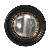 Tyler Dillon Round Black Wood Framed Convex Albert Wall Mirror