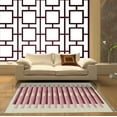 thumbnail image 2 of Casavani Indian Handmade Dhurrie Beige Cotton Carpet Geometric Carpet 4x8 feet, 2 of 5