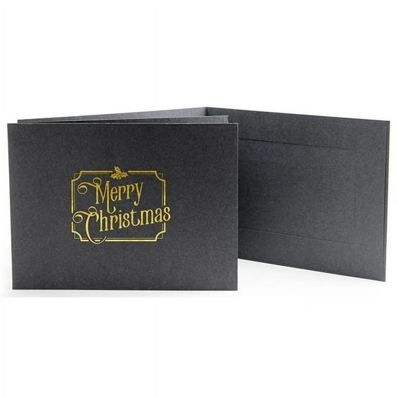 (25 pack) TRADITIONAL MERRY CHRISTMAS Photomount Folder 6x4 frame sold in 25 s - 4x6