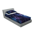thumbnail image 2 of Ambesonne Space Fitted Sheet & Pillow Sham Set, Sky with Star, Twinxl, Dark Purple and Blue, 2 of 2