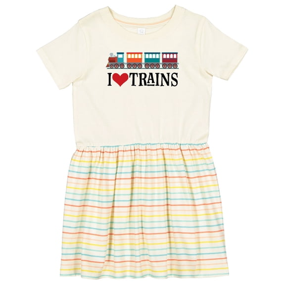 Inktastic I Love Trains Girls Toddler Dress